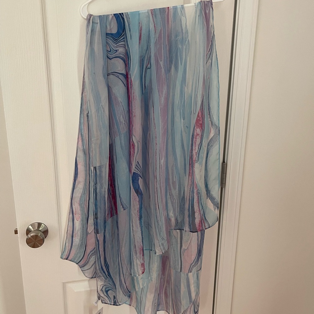 Nordstrom Blue Marble Magic Silk Scarf - Picture 4 of 12